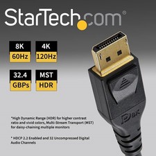 StarTech 13ft VESA Certified M/M DisplayPort 1.4 Connector Cable DP14MM4M picture