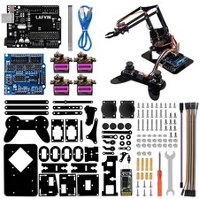 4DOF Acrylic Robot Mechanical Arm Claw Kit with Arduino IDE DIY Robot with CD... picture
