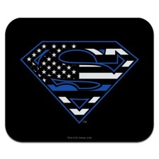 Superman Thin Blue Line Flag Shield Logo Low Profile Thin Mouse Pad Mousepad picture