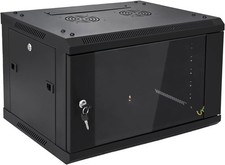 6U Wall Mount Server Cabinet Network Rack Enclosure Locking Glass Door picture