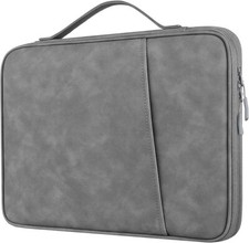 NEW Faux Leather Water-Resistant Laptop Computer Carrying Case w/Plush Pocket picture