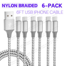 3/6Pack Fast Charger Cable Heavy Duty For iPhone 14 13 12 11 XR 8 Charging Cord picture