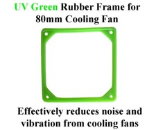 UV Green Rubber Frame for 80mm Cooling Fans easily reduces Noise & Vibration picture