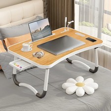Laptop Bed Desk, Foldable Laptop Lap Desk Tray Table with USB Charge Port, Black picture