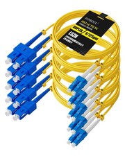 5 PCS OS2 SC To LC Fiber Patch Cable 2M/6.6 Ft Single Mode Duplex Jumper picture