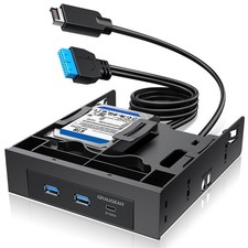 GRAUGEAR 5.25 USB Hub Panel USB-C 20Gbps Dual SSD Bay picture