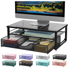 Soporte Elevador para Monitor de Computadora con Cajón, Soporte para Impresora y picture