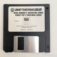 Looney Tunes Piano Library Road Runner Porky Pig General MIDI Songs Floppy Disk picture