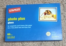 Photo Plus Gloss 4x6 Inch Staples Photo Paper 60 Sheets - For All Injet Printers picture