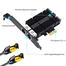 Intel I226 2.5Gbps Dual-Port PCIe Network Card RJ45 Ethernet Adapter for Desktop picture