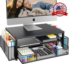 Soporte Elevador Para Monitor Y Laptop Con Cajon Organizador Para Escritorio picture
