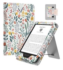 Amazon Kindle Floral Pattern Folding Folio Case Synthetic Leather Magnetic Stand picture
