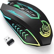 UHURU Wireless Gaming Mouse Up to 12000 DPI, Rechargeable USB-C Wireless Mouse w picture