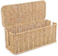 Cable Management Box Handmade Rattan Cord Organizer for Power Strip Wire Storage picture