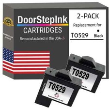 DoorStepInk Compatible Ink Cartridges for Dell Series 1 T0529 Black Twin-USA picture