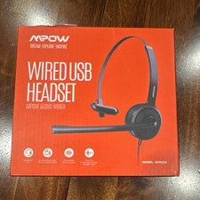 Mpow BH323A Wired USB + 3.5mm Single Ear Headset Boom Mic Noise Reduction picture