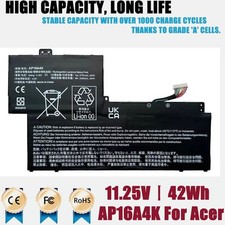 AP16A4K Battery for Acer Swift 1 SF113-31 N17P2 CLOUDBOOK 11 AO1-132 42Wh 11.25V picture