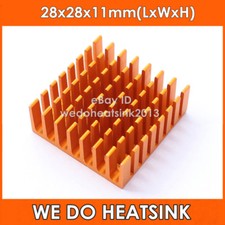 2pcs 28mm Heatsink 28*28*11mm Gold Slotted Anodized 28x28x11mm Heatsink Cooler picture
