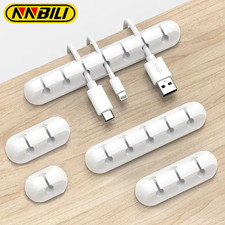 NNBILI Silicone Cable Organizer Clips Self Adhesive USB Wire Holder Cord picture