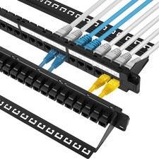 24 Port Cat6 1U 19 Inch Pass Through Keystone Coupler Network Patch Panel picture