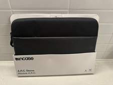 Incase A.R.C. 14 Inch Laptop Sleeve Black Faux Fur Lining External Pocket picture