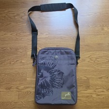 Golla Generation Mobile Laptop Messenger Bag Purple Flower Print 14” x 10” x 2” picture