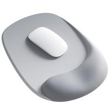 ErgoEase Ergonomic Mouse Pad, Gel Wrist Support, Silver Gray, Lycra, Non-Slip picture