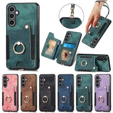 Ring Card Leather Phone Case For Samsung S25 S24 S23 S22 A17 A15 A56 A16 A14 A36 picture