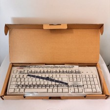 Compaq White PS/2 Multimedia Keyboard KB-9963 DOS Windows  Vintage Classic -NEW picture