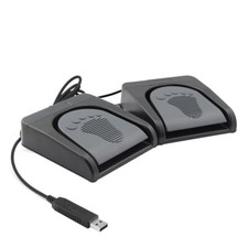 USB Double Pedal 2 Foot Switch Program Video Game PC Mouse Multimedia Action HID picture
