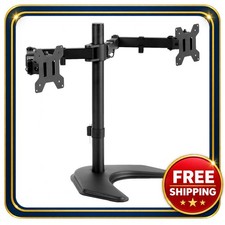 Dual Monitor Stand VIVO 13-27 inch Adjustable Desk Mount with Cable Clips picture