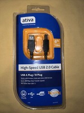 Ativa High-Speed USB 2.0 A Plug To B Plug A/B Cable 6ft picture