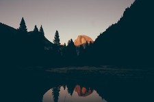 Landscape mountains lake trees sunlight reflection Custom Gaming Mat Desk picture