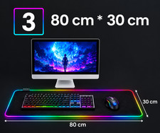 Large RGB Gaming Mouse Pad LED Desk Mat Non-Slip Keyboard Mat 14 Light Modes picture