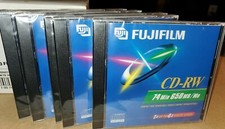 FujiFilm  74-Minute • 650 MB CD-RW Compact Discs ~ 5 Discs Brand New & Sealed picture