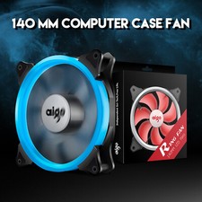 Aigo 140mm LED Halo  PC CPU Gaming Computer Case Cooling Neon Clear Fan Mod picture