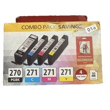 Genuine Canon PGI-270 BK CLI-271 Black & Color Ink Cartridges 4-Pack Sealed picture