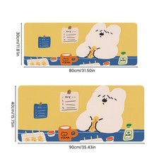 1pc Large Mouse Pad - Non-Slip, Washable Table Mat Cozy Cartoon Mouse Pad, Whi picture