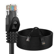 15 ft CAT6 Network Ethernet Patch Cable XBOX PS3 15 feet GIGABIT 500MHz Black  picture