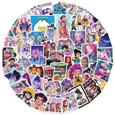 Movie Sticker, 60pcs Demon Hunters Stickers for 2-3.15 inches, Purple picture