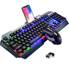 Teclado Y Mouse Inalambrico Gamer Razer Croma Gaming Iluminacion Teclas Para Pc picture