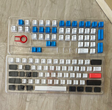 Replacement Keycap Set White Blue Black Gray for Mechanical Keyboard + Puller picture