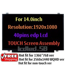 For Lenovo ThinkPad L490 R140NWF5 R6 HW2.2 01YU641 SD10R13086 LCD Touch Screen picture