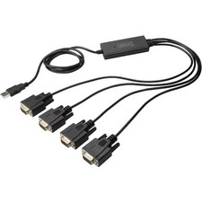 Digitus DA-70159 USB 2.0, Serial Adapter Cable [1x USB 2.0 Plug - 4x Spin picture