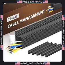 Cable Management J Channel Set 6 Pack Black for Office & Home Desks picture