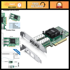 10Gb PCI-E NIC Network Card, Dual SFP+ Ports, Intel 82599ES, Ethernet Adapter fo picture
