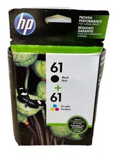 Genuine New HP 61 Black & Color Ink Cartridges Combo CR259FN Jul 2017 picture