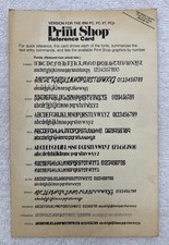 1985 Brøderbund Print Shop Reference Card Version for the IBM PC, PC XT, PCjr picture