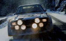 Cars snow trees audi cliffs rally roads racing quattro Desk Mat Stitched picture