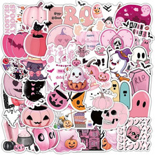 Pink Halloween Stickers, Party Favors for Girls, Decorations for Cards Notebooks picture